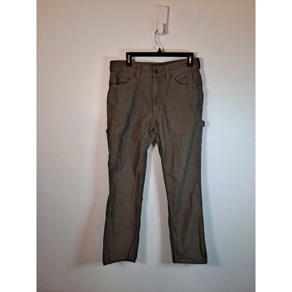 Ridgecut Pants Mens 32x34(33) Brown Relaxed Stretch Canvas Carpenter Workwear